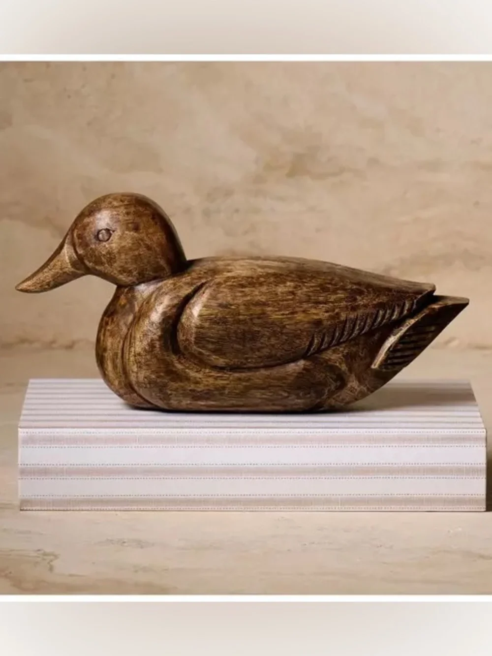 Kinkeeping Carved Wood Duck Figurine